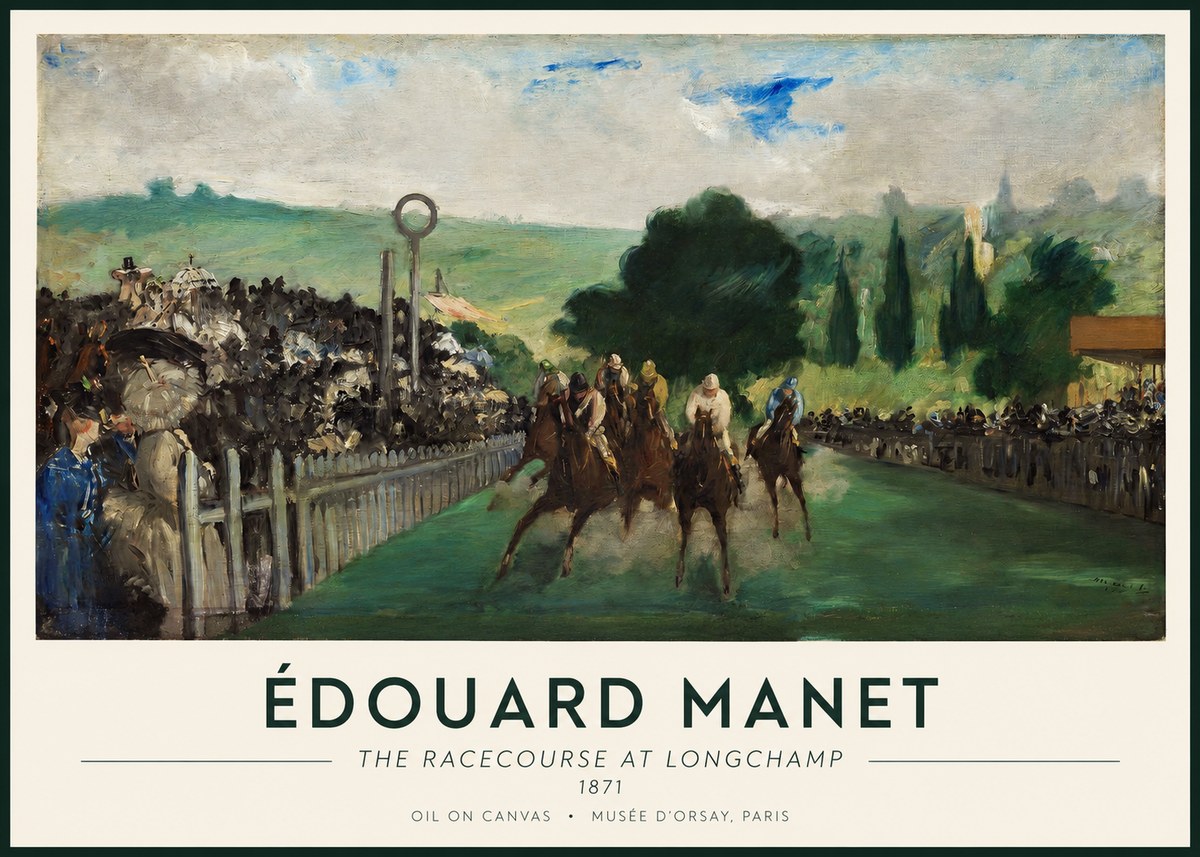 Édouard Manet The Racecourse at Longchamp No1 - Plakát