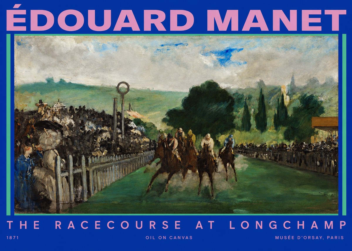 Édouard Manet The Racecourse at Longchamp No2 - Plakát