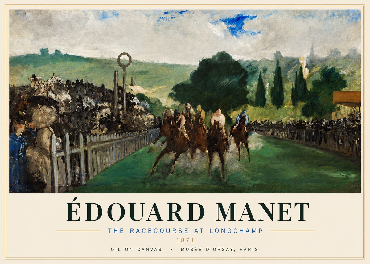 Édouard Manet The Racecourse at Longchamp No4 - Plakát