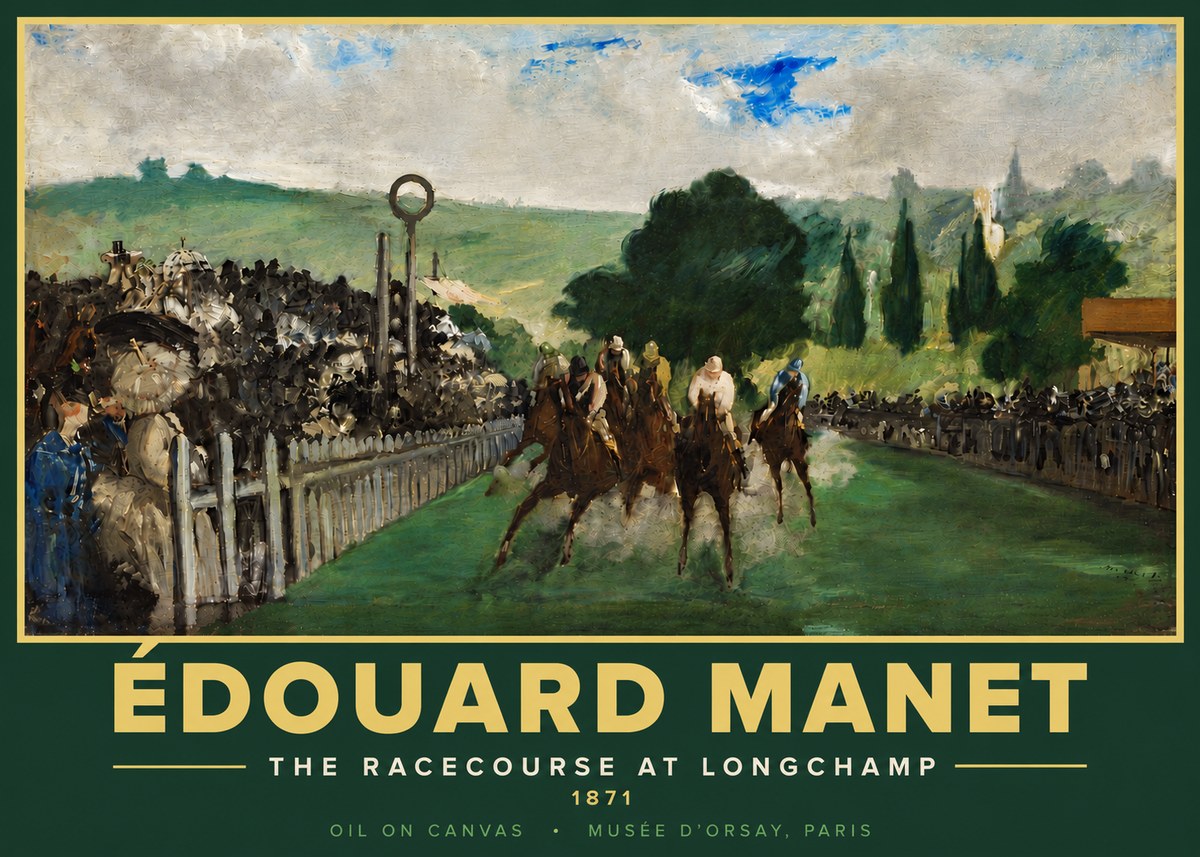 Édouard Manet The Racecourse at Longchamp No5 - Plakát