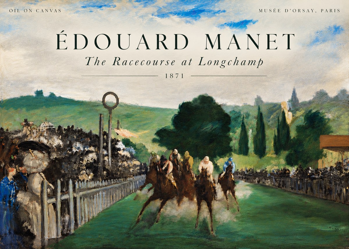 Édouard Manet The Racecourse at Longchamp No6 - Plakát