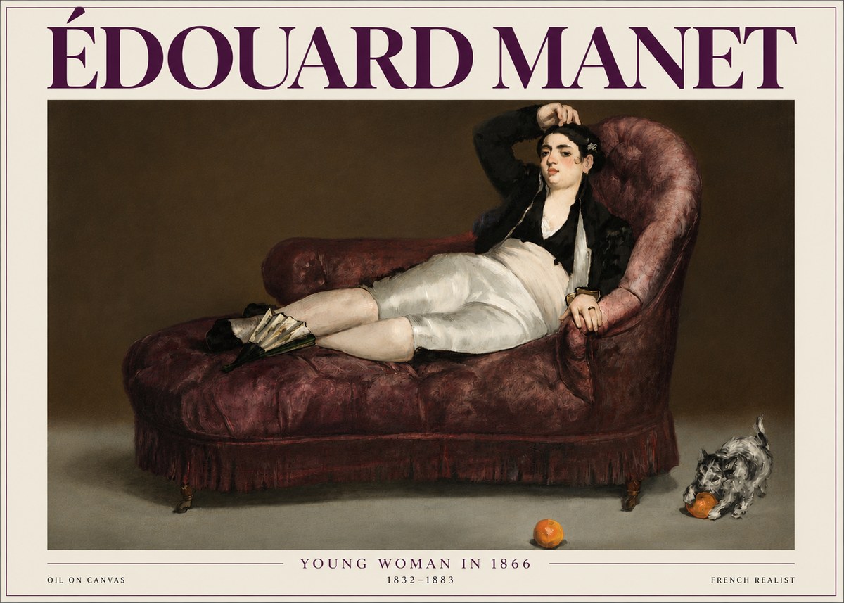 Édouard Manet Young Woman in 1866 No4 - Plakát