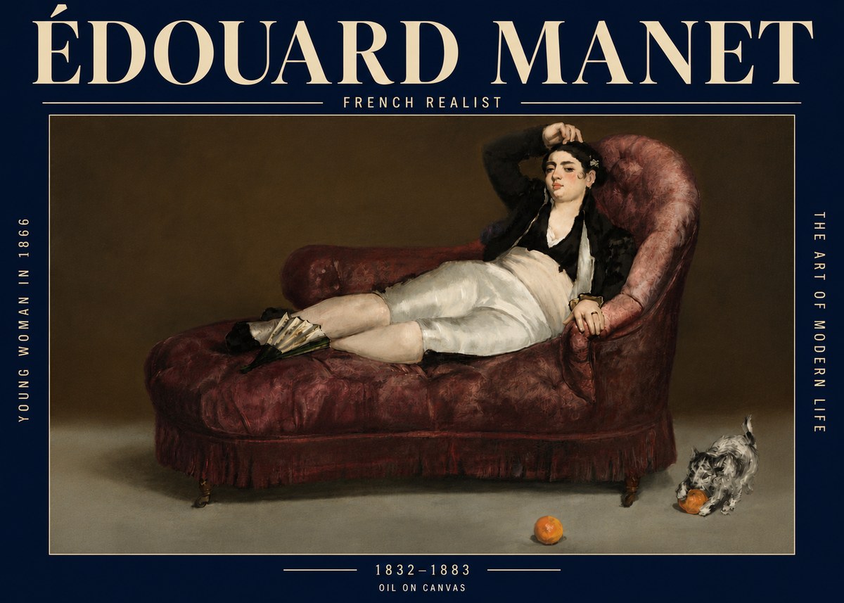 Édouard Manet Young Woman in 1866 No6 - Plakát