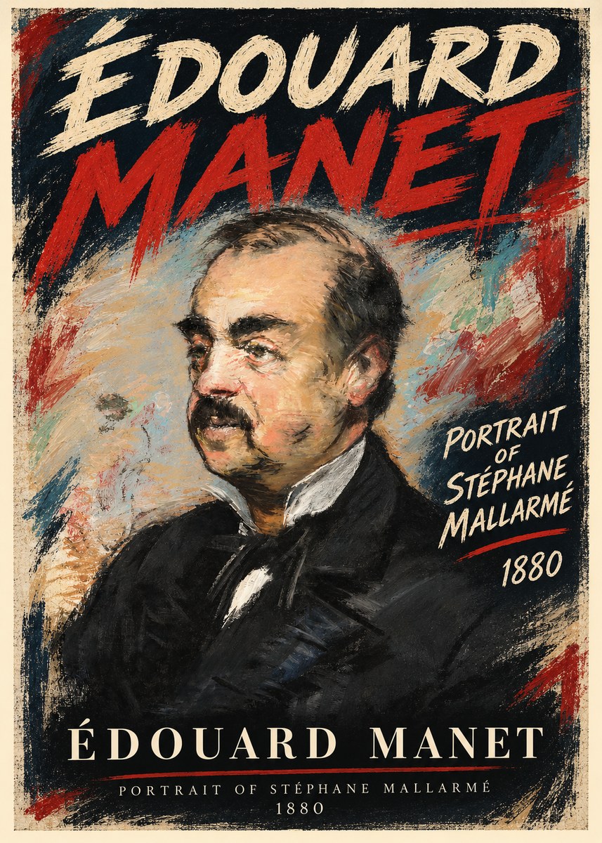 Édouard Manet Portrait of Stéphane Mallarmé I No3 - Plakát