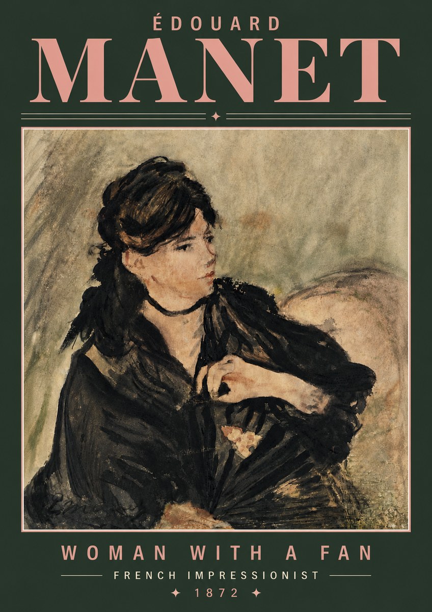 Édouard Manet Woman with a Fan No6 - Plakát