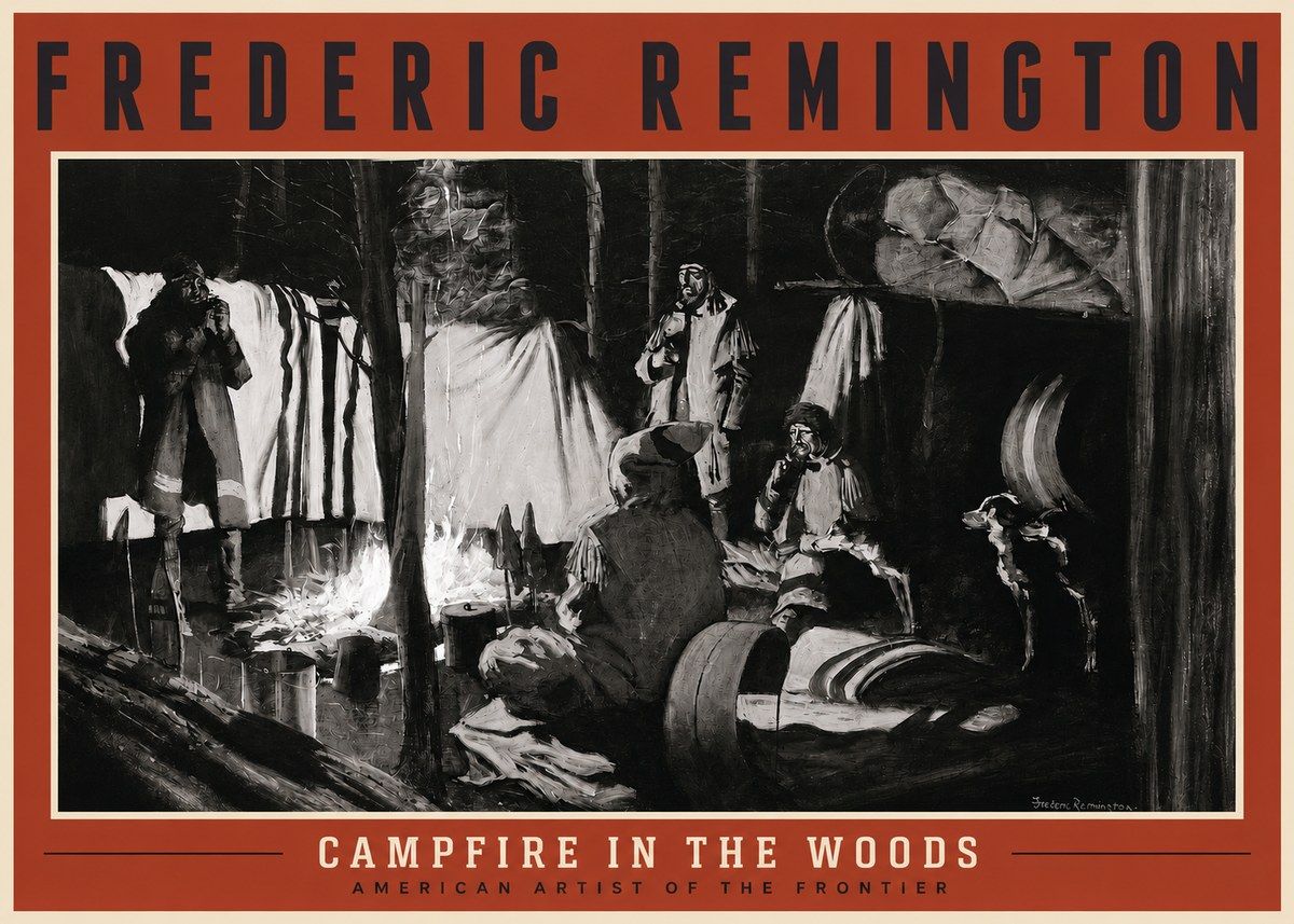 Frederic Remington A Trapper's Camp No2 - Plakát