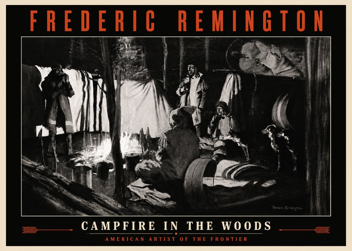 Frederic Remington A Trapper's Camp No4 - Plakát