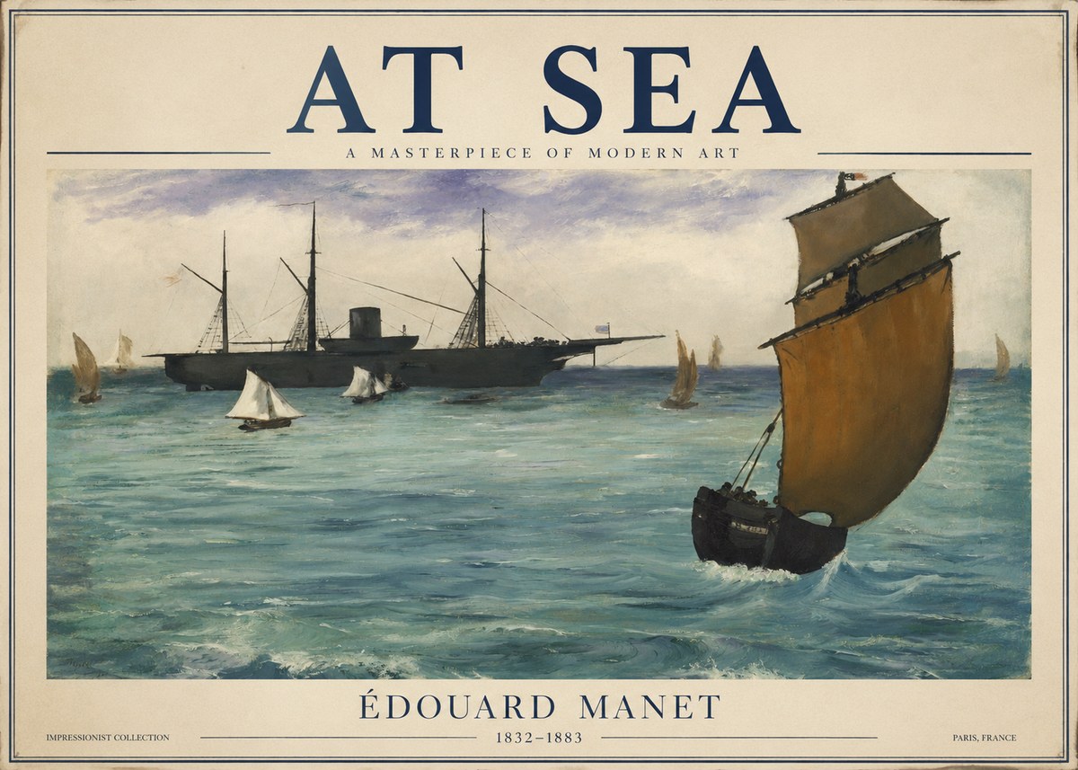 Édouard Manet At Sea No1 - Plakát