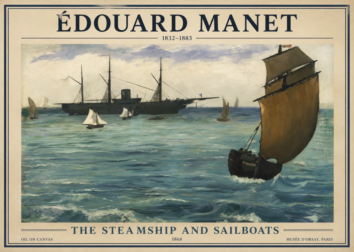 Édouard Manet At Sea No2 - Plakát