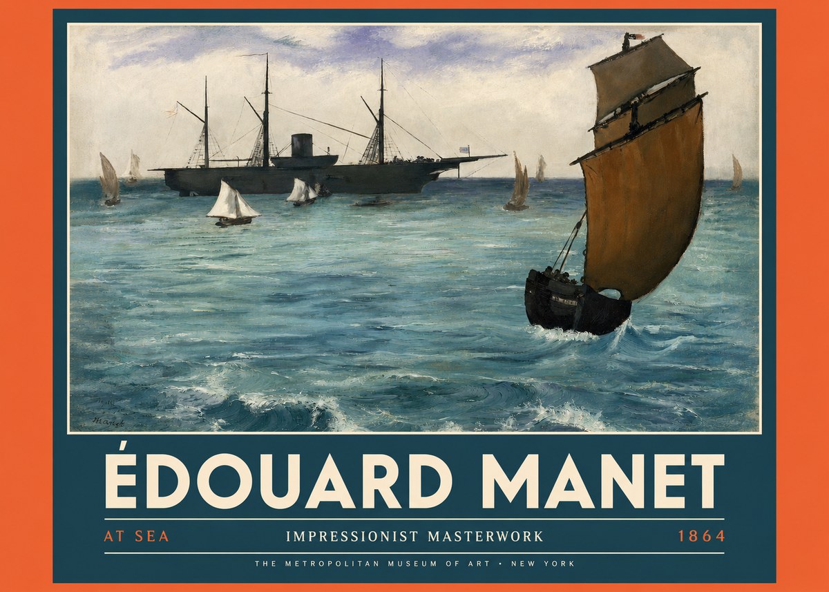 Édouard Manet At Sea No4 - Plakát