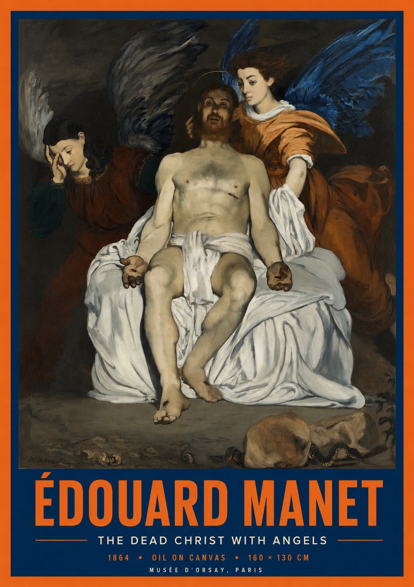 Édouard Manet The Dead Christ with Angels No2 - Plakát