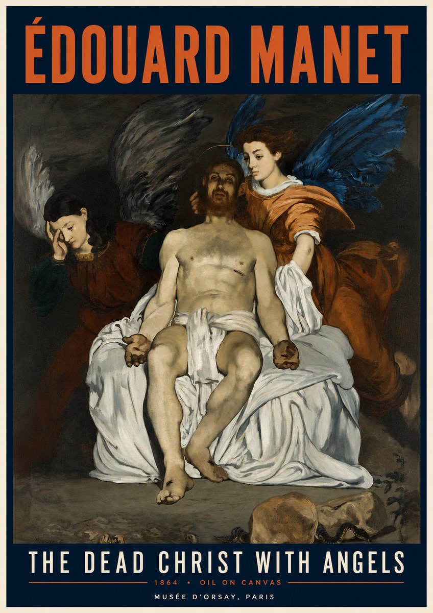 Édouard Manet The Dead Christ with Angels No4 - Plakát