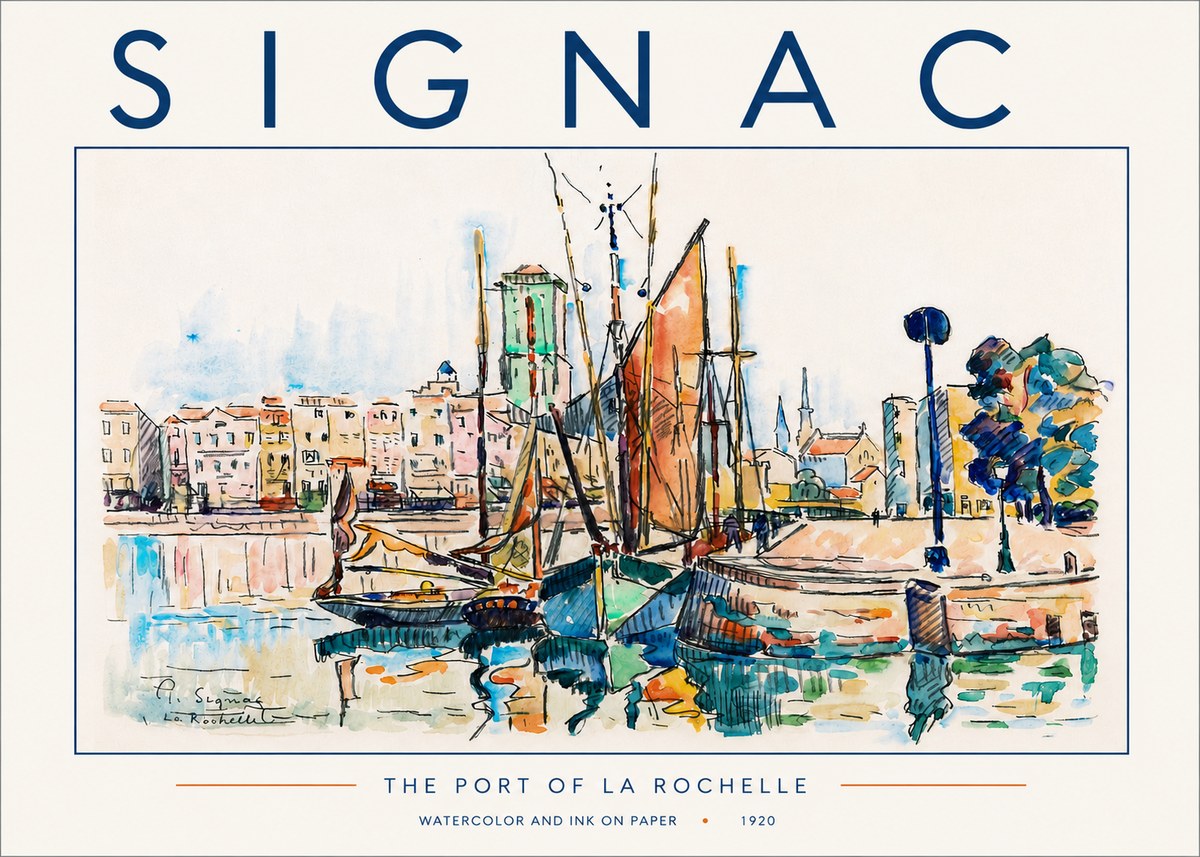 Signac The Port of La Rochelle No5 - Plakát