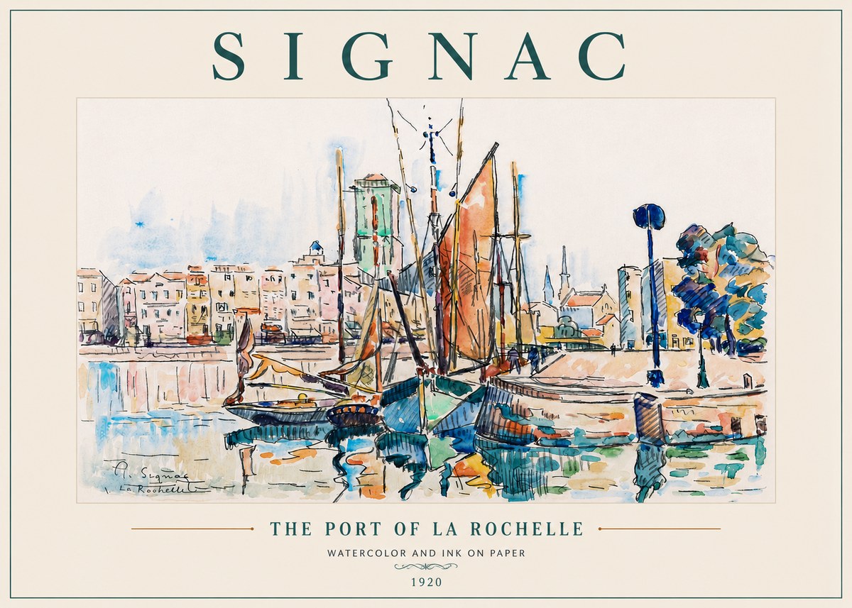 Signac The Port of La Rochelle No6 - Plakát