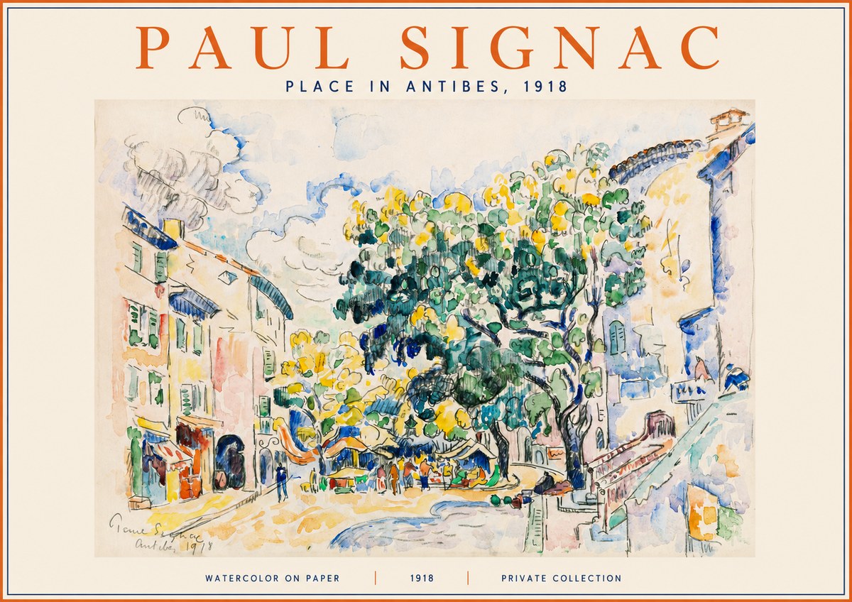 Signac Place in Antibes, 1918 No2 - Plakát