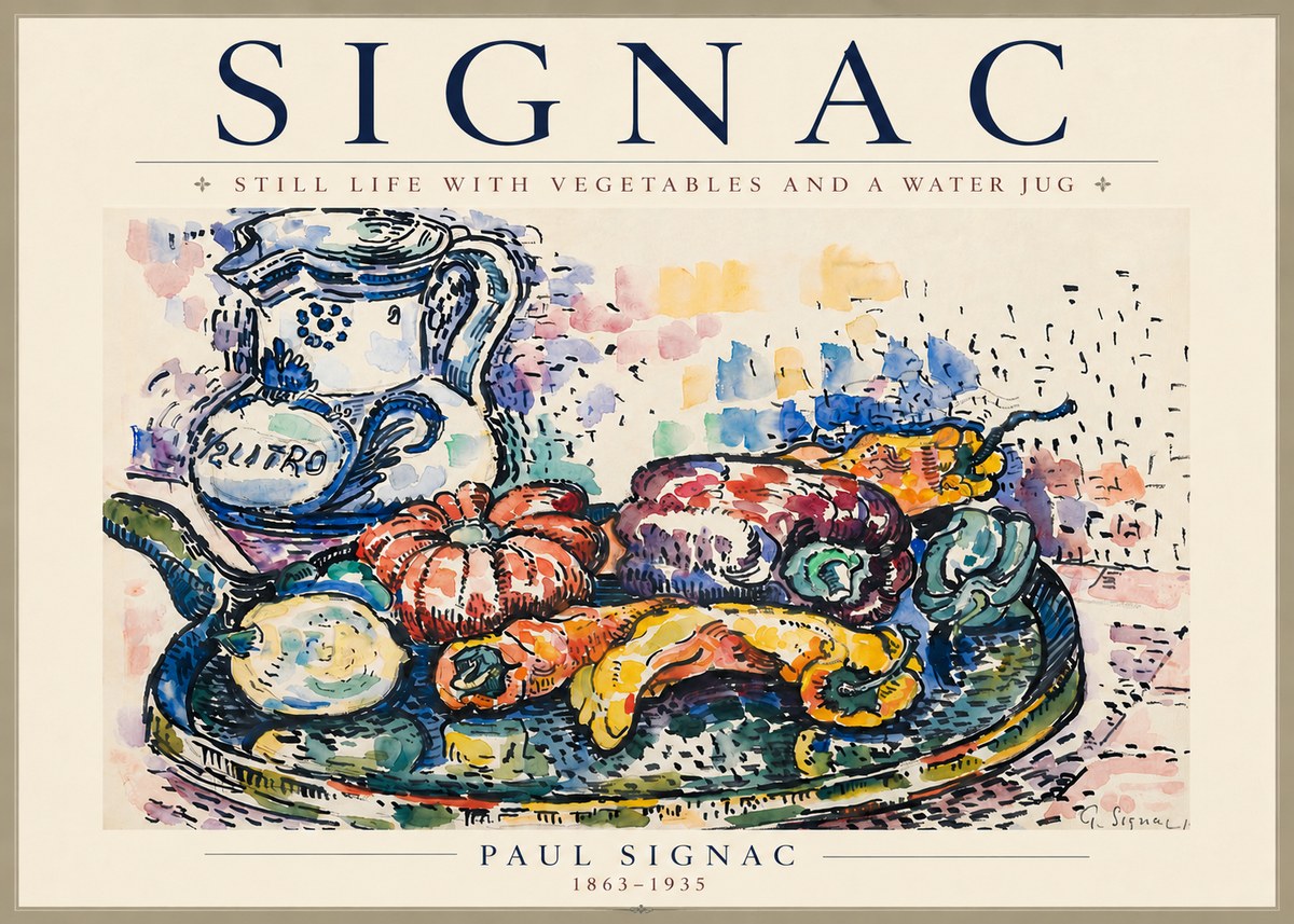 Signac Still Life with Vegetables and a Water Jug No4 - Plakát