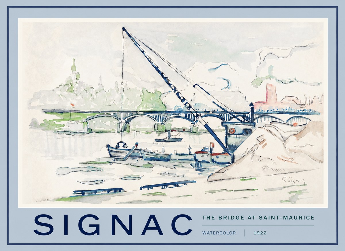 Signac The Bridge at Saint-maurice No2 - Plakát