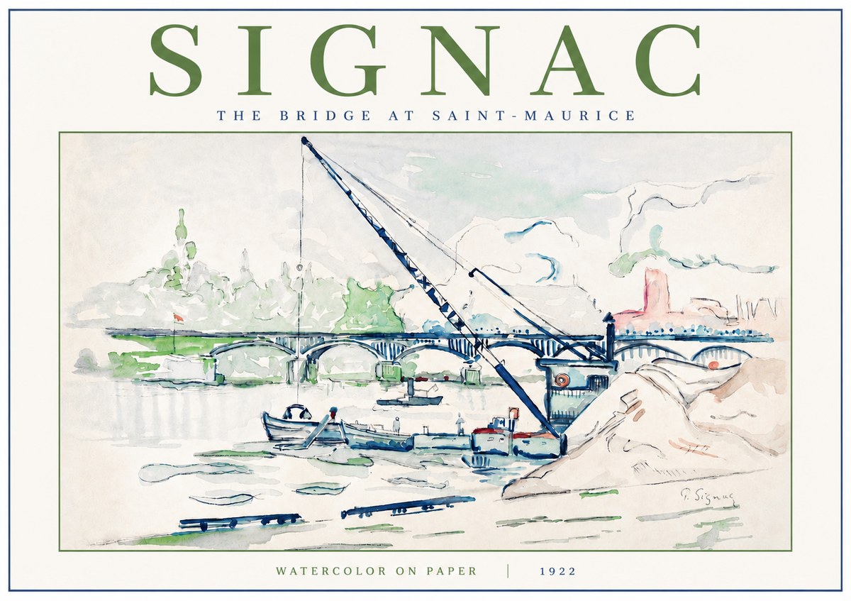 Signac The Bridge at Saint-maurice No3 - Plakát