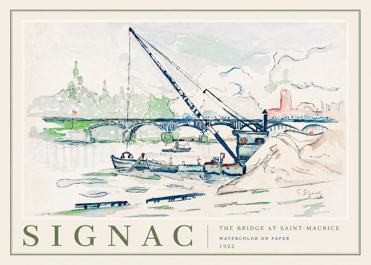 Signac The Bridge at Saint-maurice No6 - Plakát