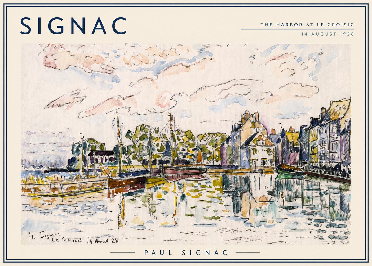 Signac The Harbor at Le Croisic No3 - Plakát