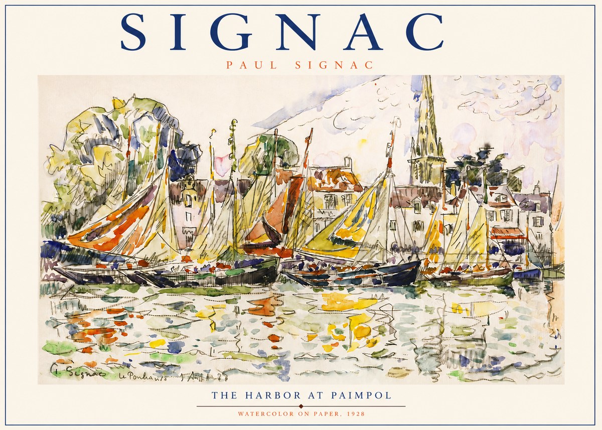 Signac The Harbor at Paimpol No3 - Plakát