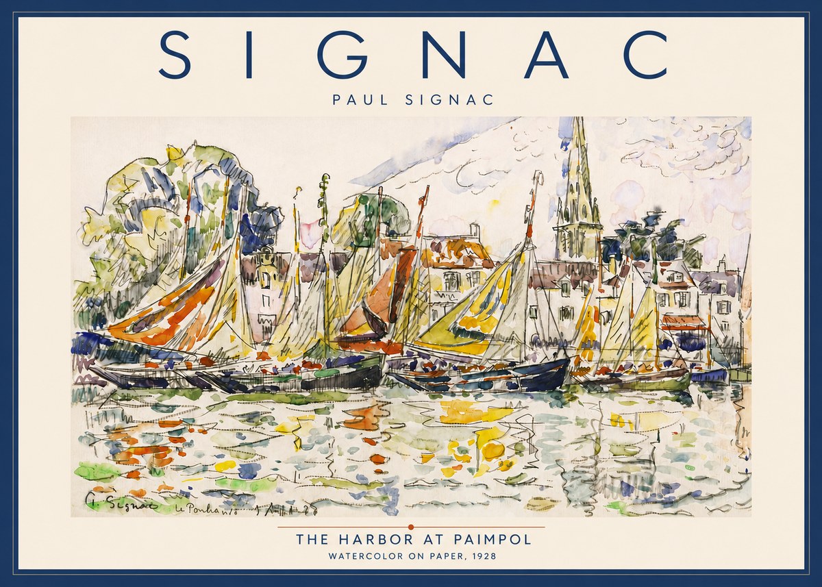 Signac The Harbor at Paimpol No4 - Plakát