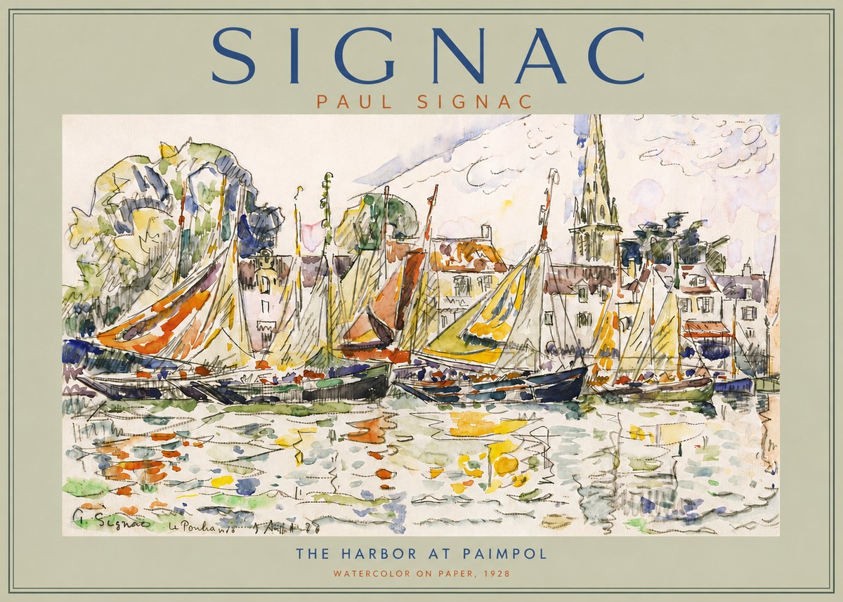 Signac The Harbor at Paimpol No5 - Plakát