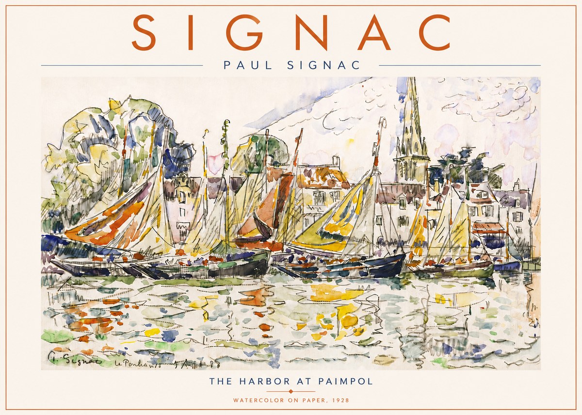 Signac The Harbor at Paimpol No6 - Plakát