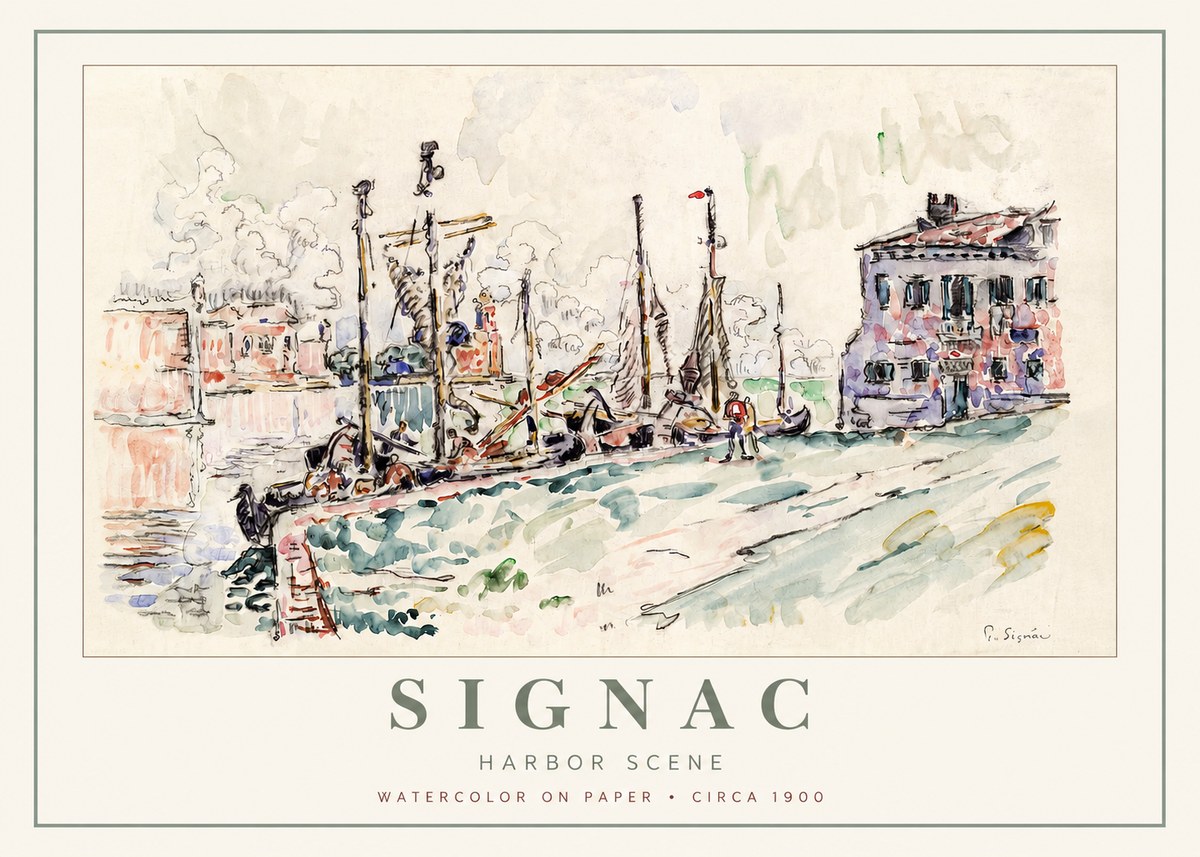 Signac Harbor Scene No2 - Plakát