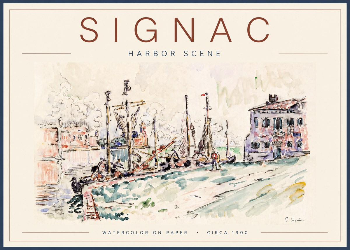 Signac Harbor Scene No3 - Plakát