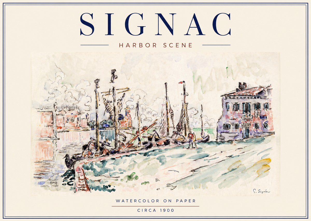 Signac Harbor Scene No5 - Plakát