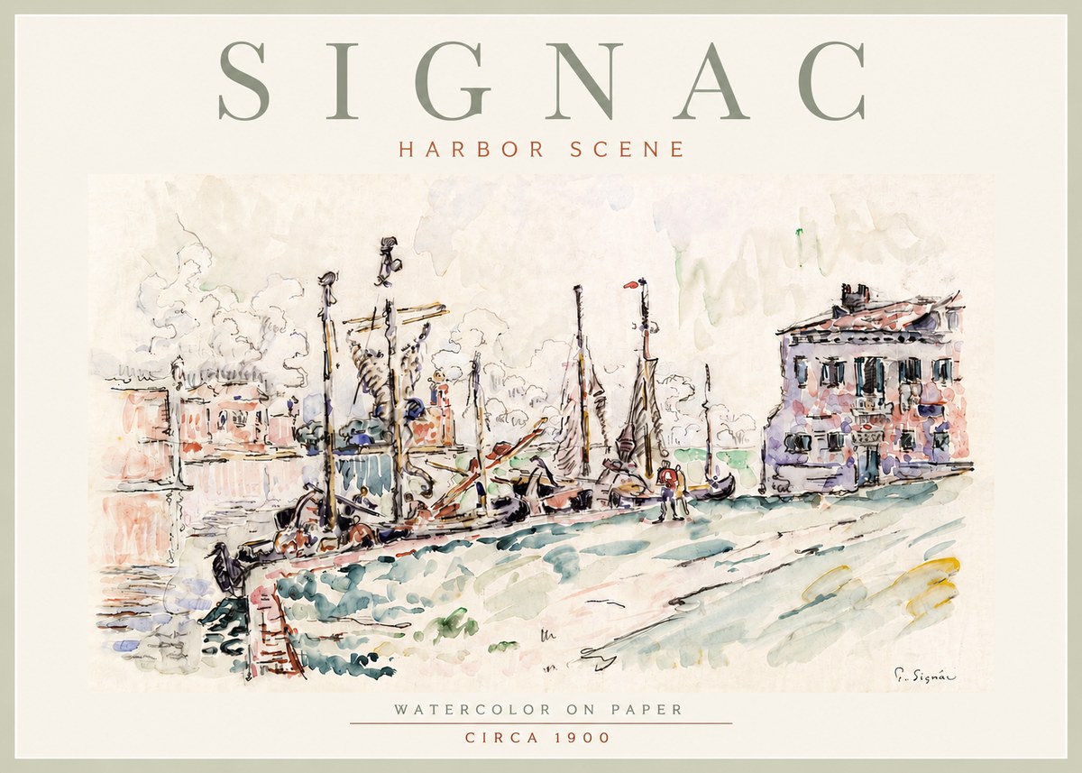 Signac Harbor Scene No6 - Plakát