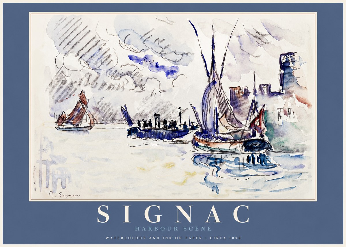 Signac Harbour Scene No2 - Plakát