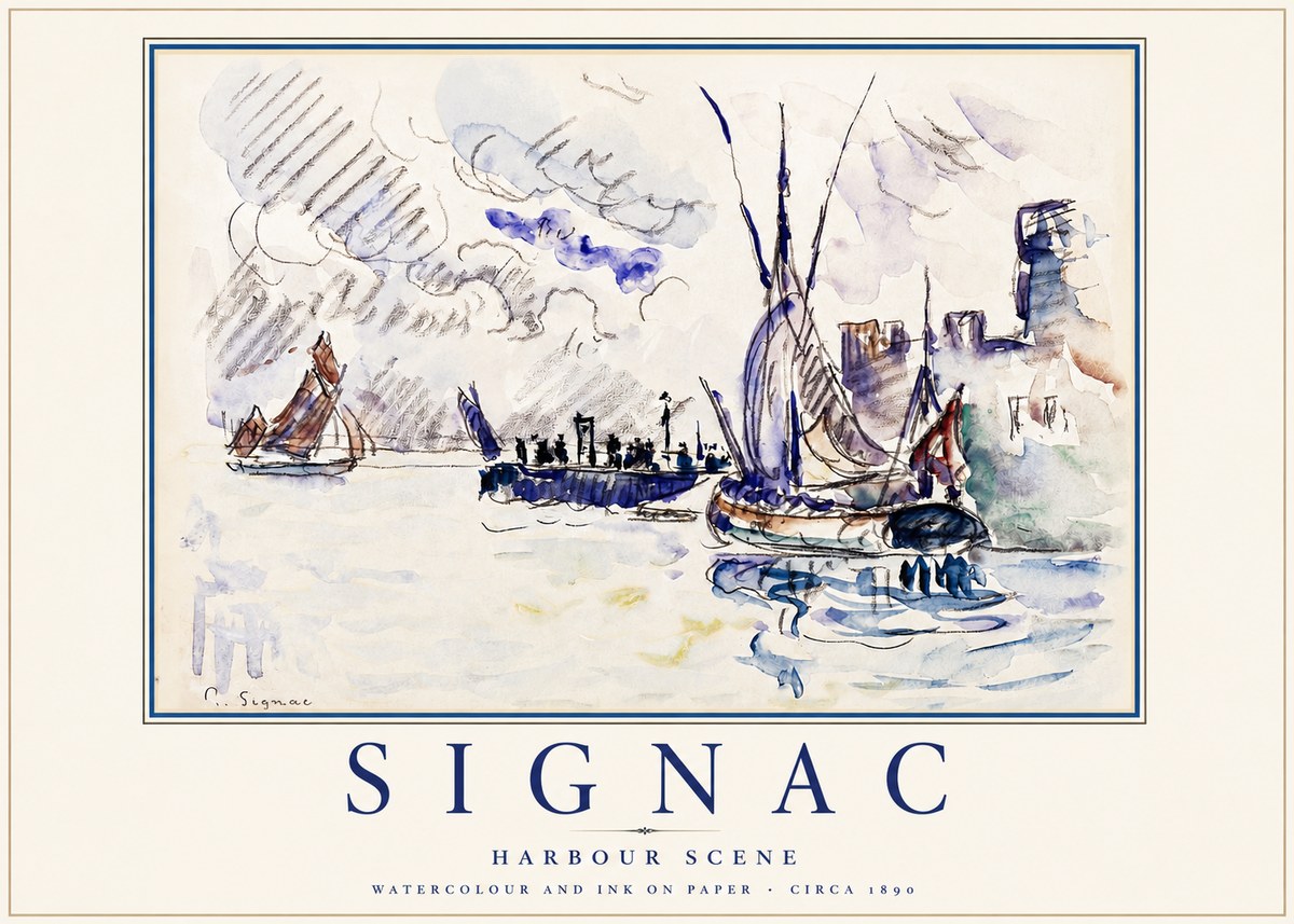 Signac Harbour Scene No3 - Plakát