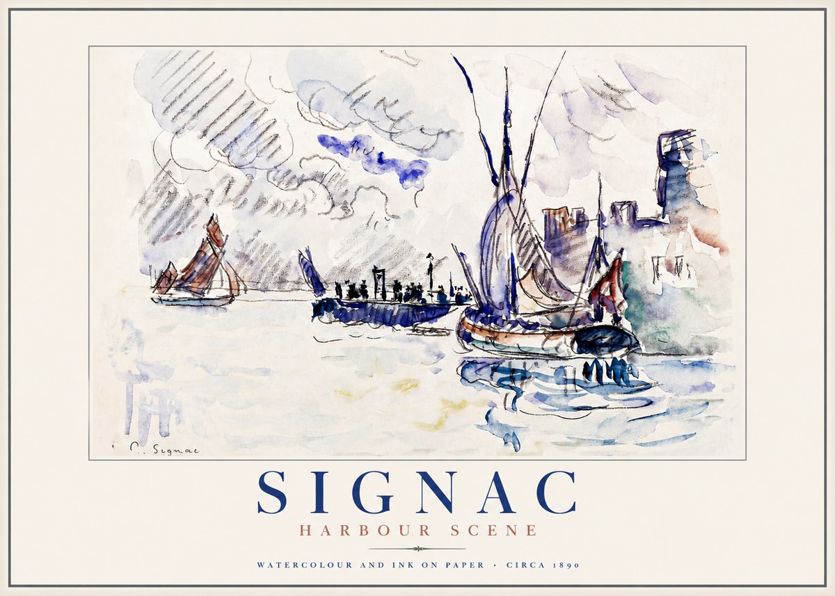 Signac Harbour Scene No5 - Plakát