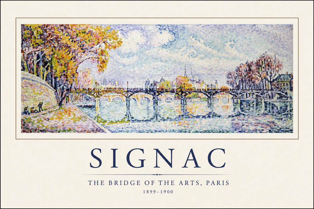Signac The Bridge of the Arts, Paris No1 - Plakát