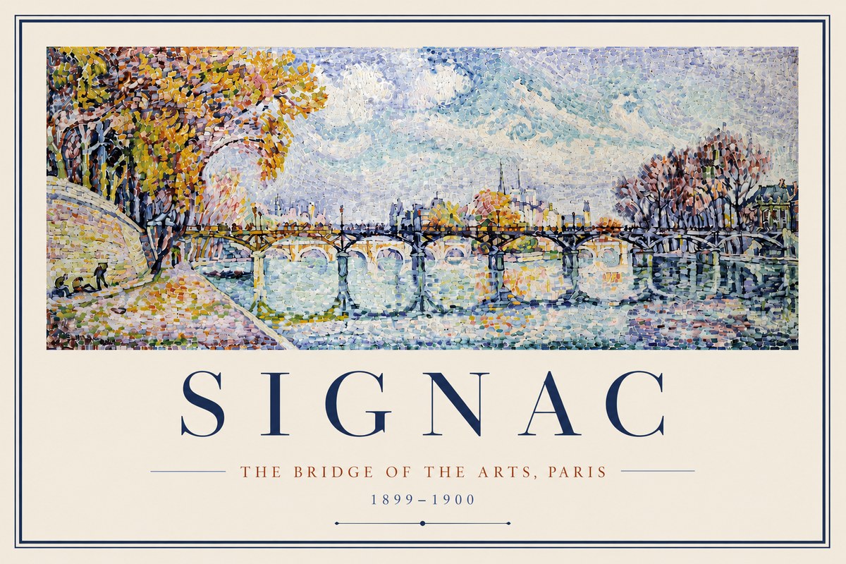 Signac The Bridge of the Arts, Paris No3 - Plakát