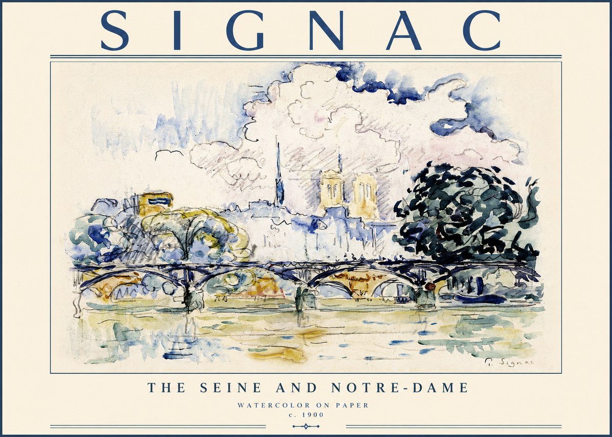 Signac The Seine and Notre-dame No4 - Plakát