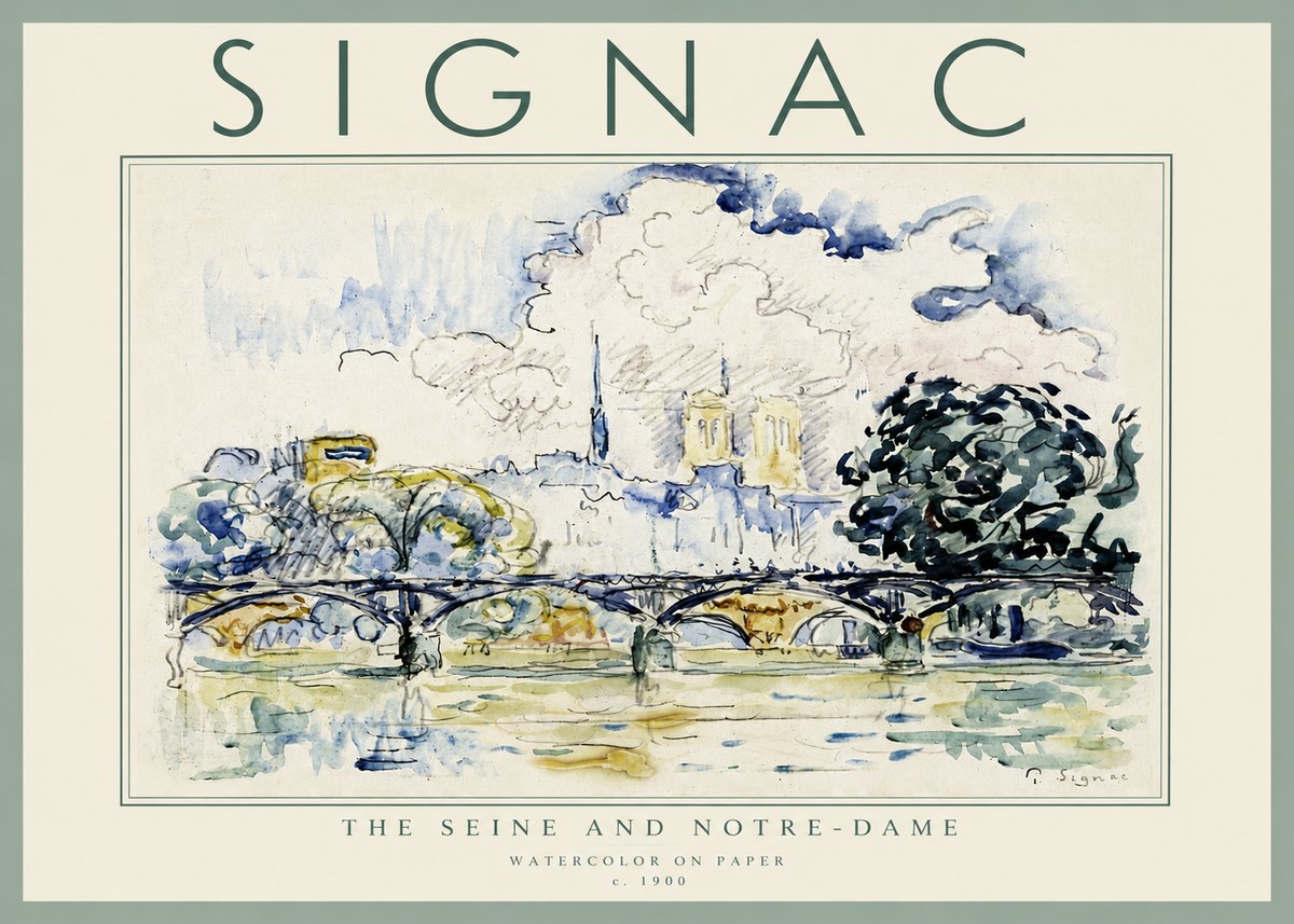 Signac The Seine and Notre-dame No5 - Plakát