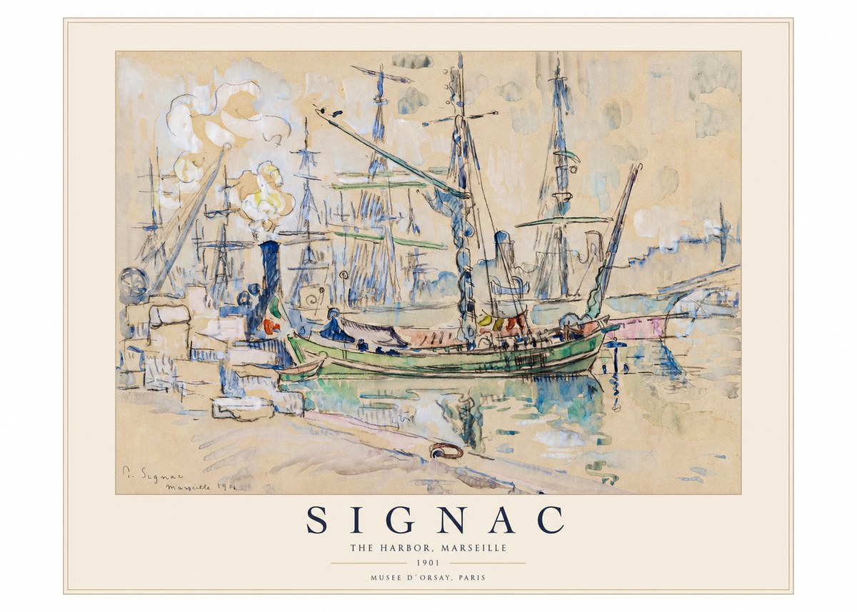 Signac The Harbor, Marseille No1 - Plakát