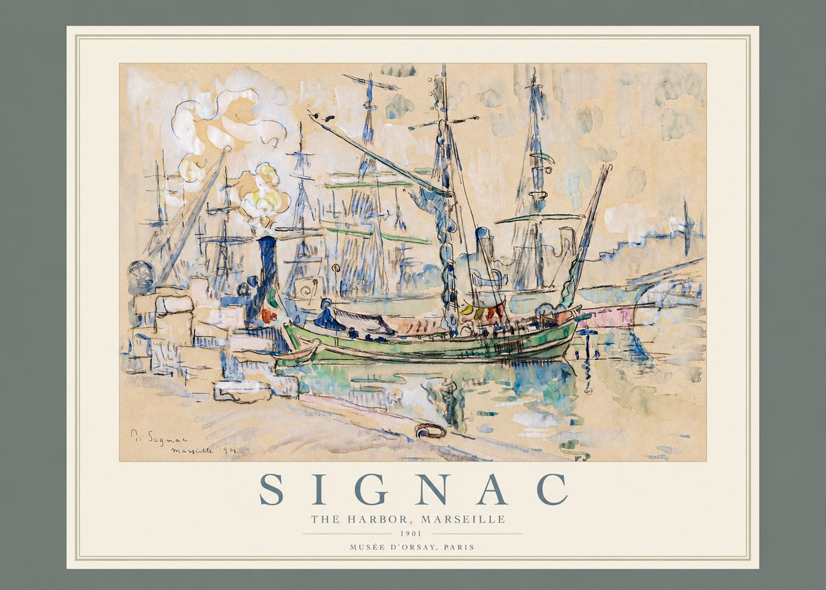 Signac The Harbor, Marseille No2 - Plakát