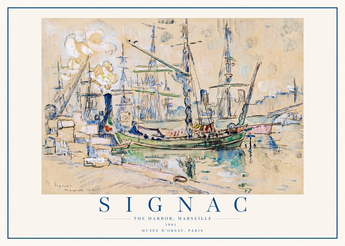 Signac The Harbor, Marseille No4 - Plakát