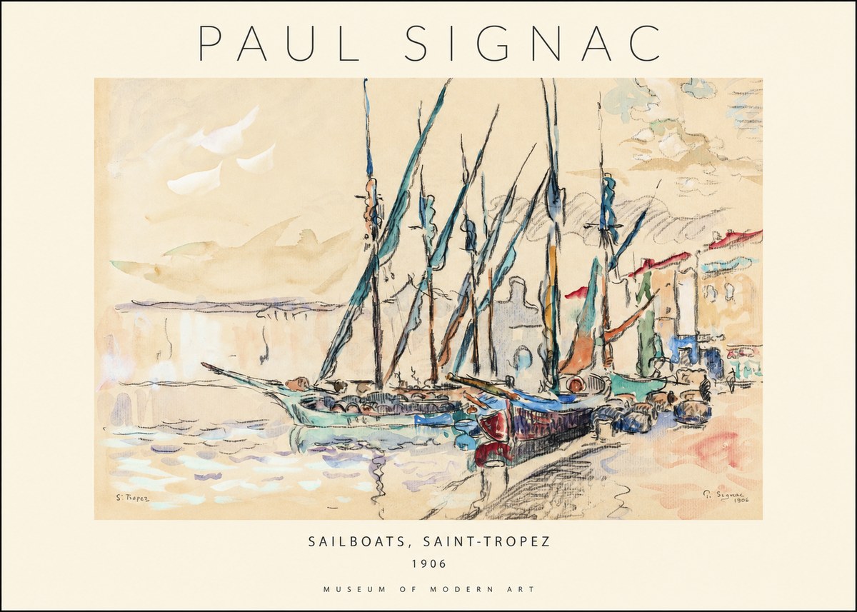 Signac Sailboats, Saint-tropez No1 - Plakát