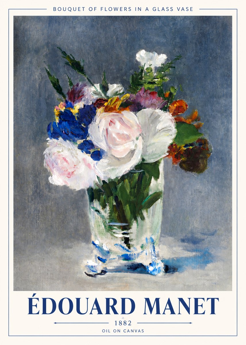 Édouard Manet Bouquet of Flowers in a Glass Vase No4 - Plakát