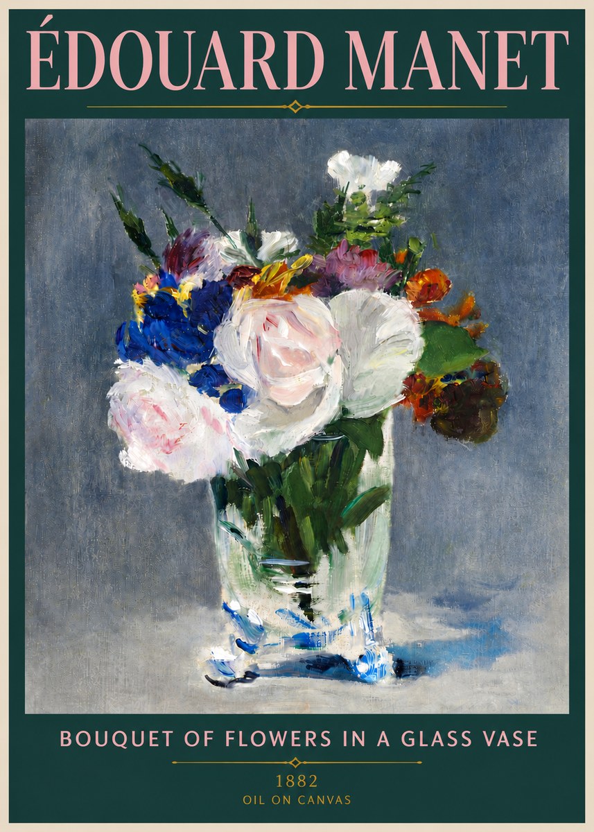 Édouard Manet Bouquet of Flowers in a Glass Vase No5 - Plakát