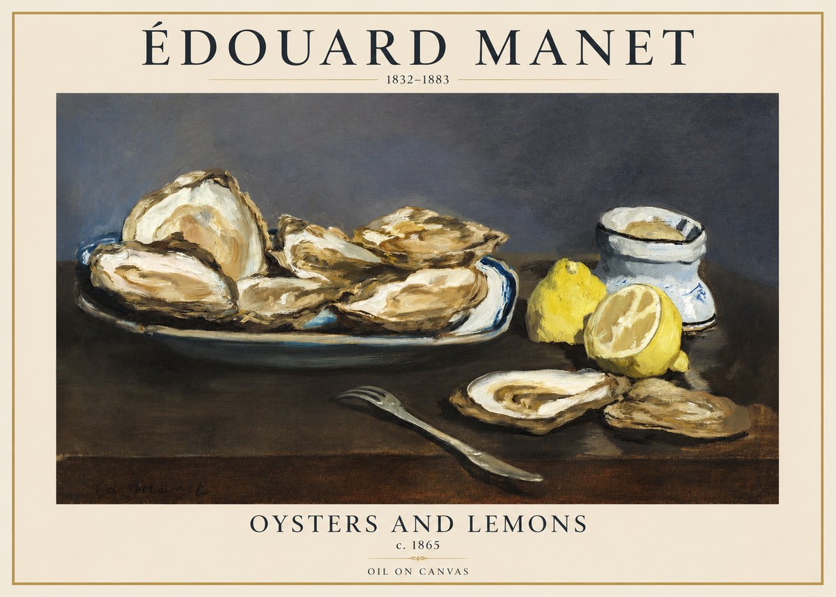 Édouard Manet Oysters and Lemons No1 - Plakát