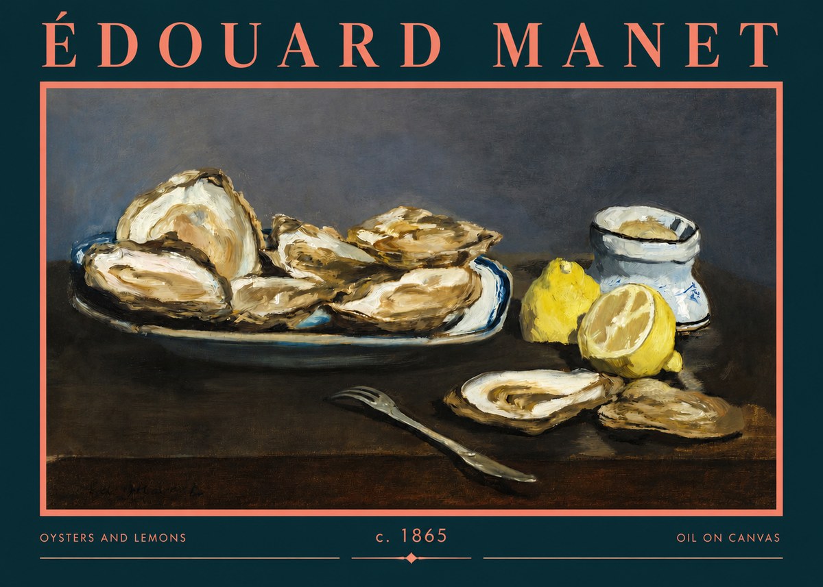 Édouard Manet Oysters and Lemons No2 - Plakát