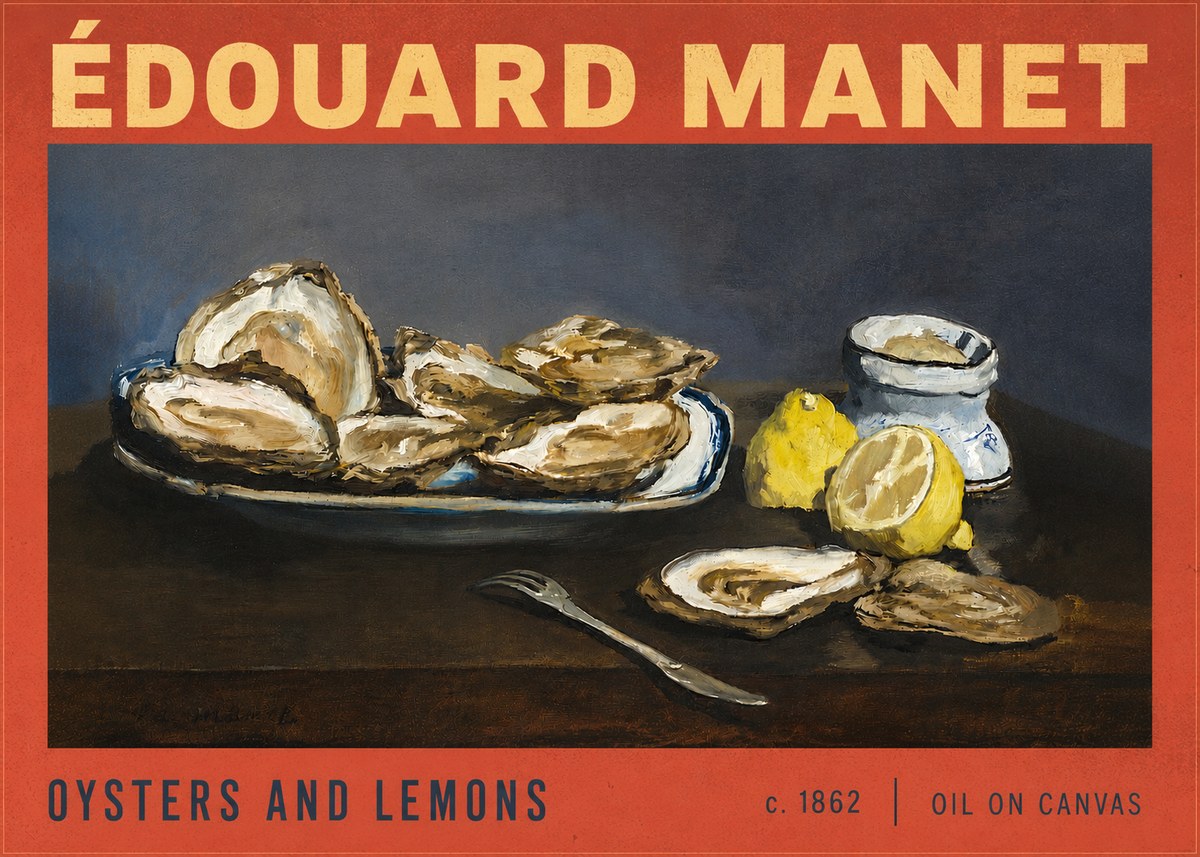 Édouard Manet Oysters and Lemons No6 - Plakát