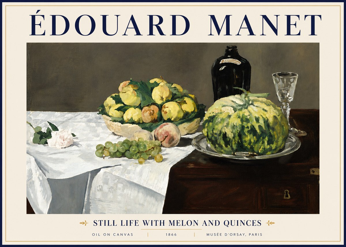 Édouard Manet Still Life with Melon and Quinces No5 - Plakát