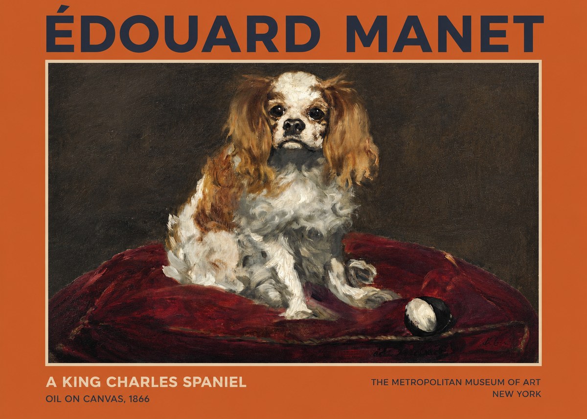 Édouard Manet A King Charles Spaniel No2 - Plakát